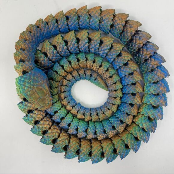 Stunning 3D Printed Articulating Snakes 5 Feet Long Décor Gift or Education 60" - Picture 2 of 7